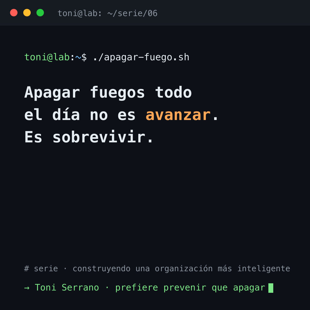 Apagar fuegos no es avanzar