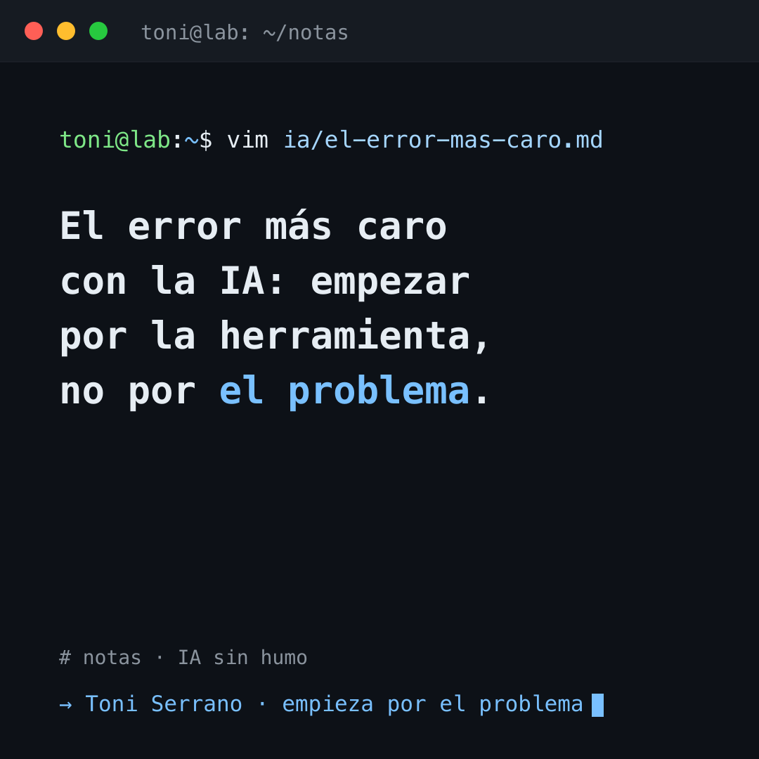 Empieza por el problema, no por la herramienta