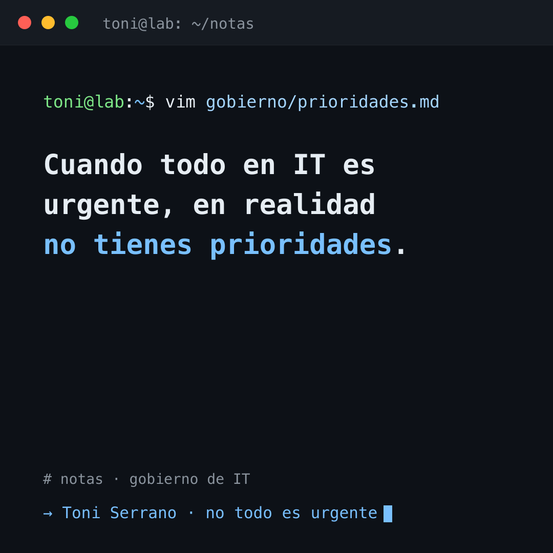 Si todo es urgente, no hay prioridades