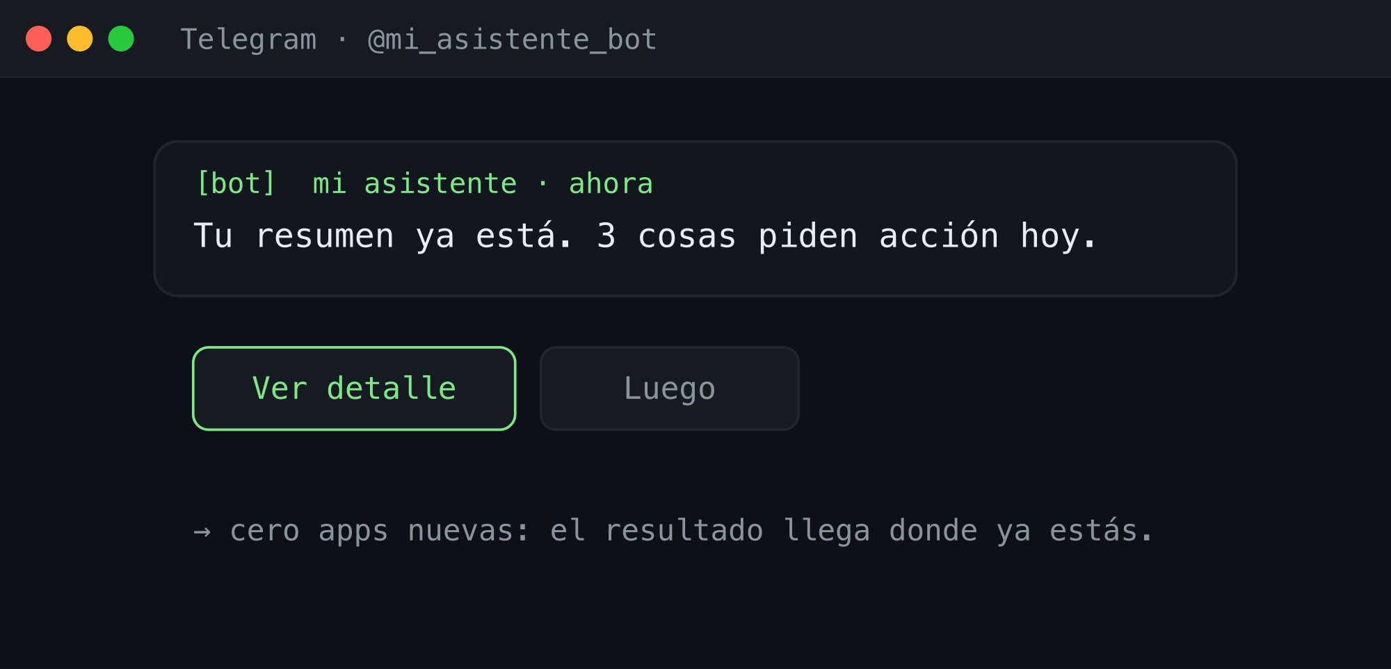 El resultado llega por Telegram, donde ya estás